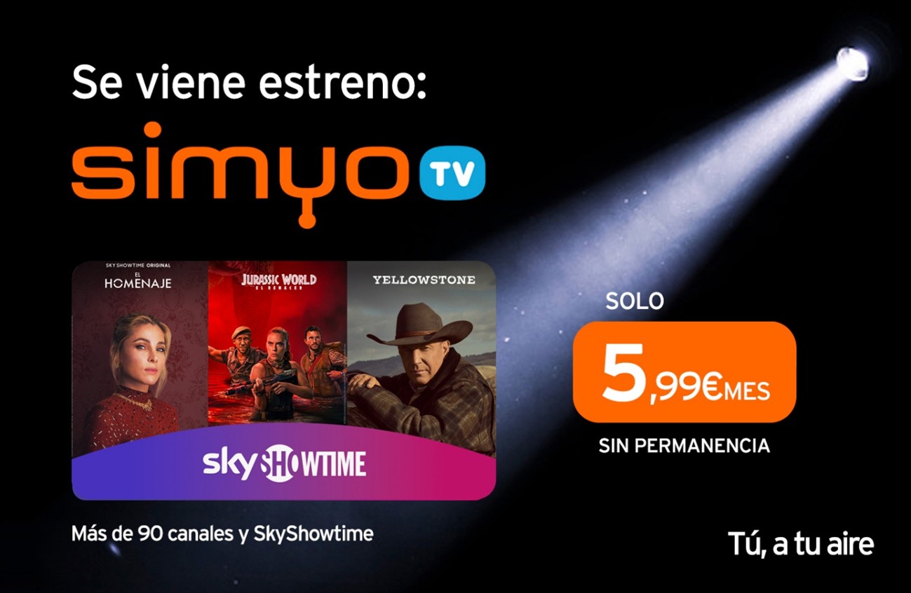 ¡Llega simyoTV con SkyShowtime! La TV que quieres, al precio que esperas ¡Llega simyoTV con SkyShowtime! La TV que quieres, al precio que esperas
