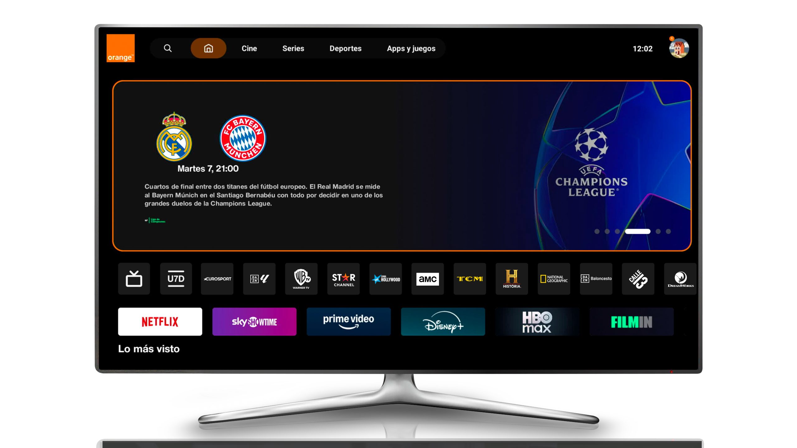 Orange TV amplía su oferta de contenidos HDR para ofrecer la mejor experiencia a sus abonados en los partidos de Champions Orange TV amplía su oferta de contenidos HDR para ofrecer la mejor experiencia a sus abonados en los partidos de Champions