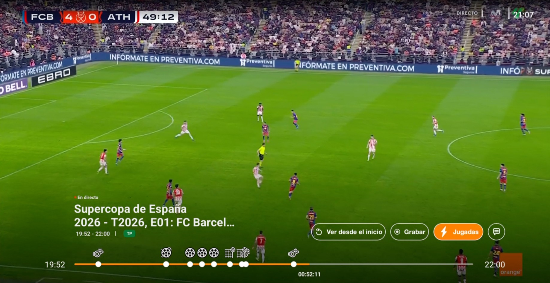 Orange TV lanza «Jugadas Clave», para que los aficionados puedan repetir en vivo los momentos clave del partido y disfrutar de forma única el fútbol en directo Orange TV lanza «Jugadas Clave», para que los aficionados puedan repetir en vivo los momentos clave del partido y disfrutar de forma única el fútbol en directo
