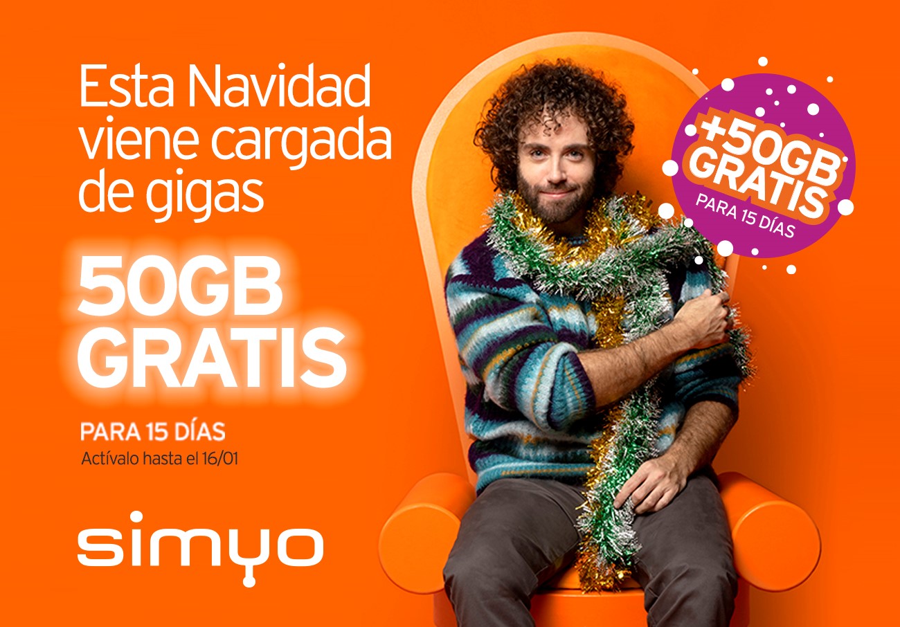 Esta Navidad en simyo, 50GB de regalo