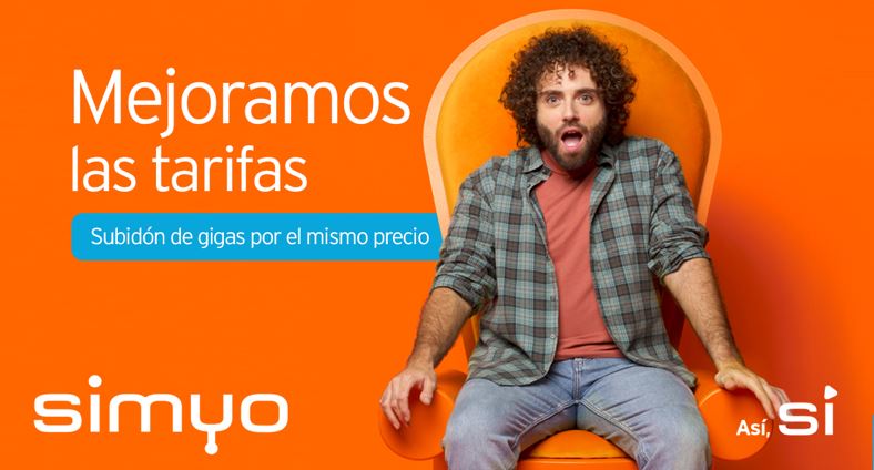 ¡En simyo mejoramos las tarifas! Subidón de gigas por el mismo precio