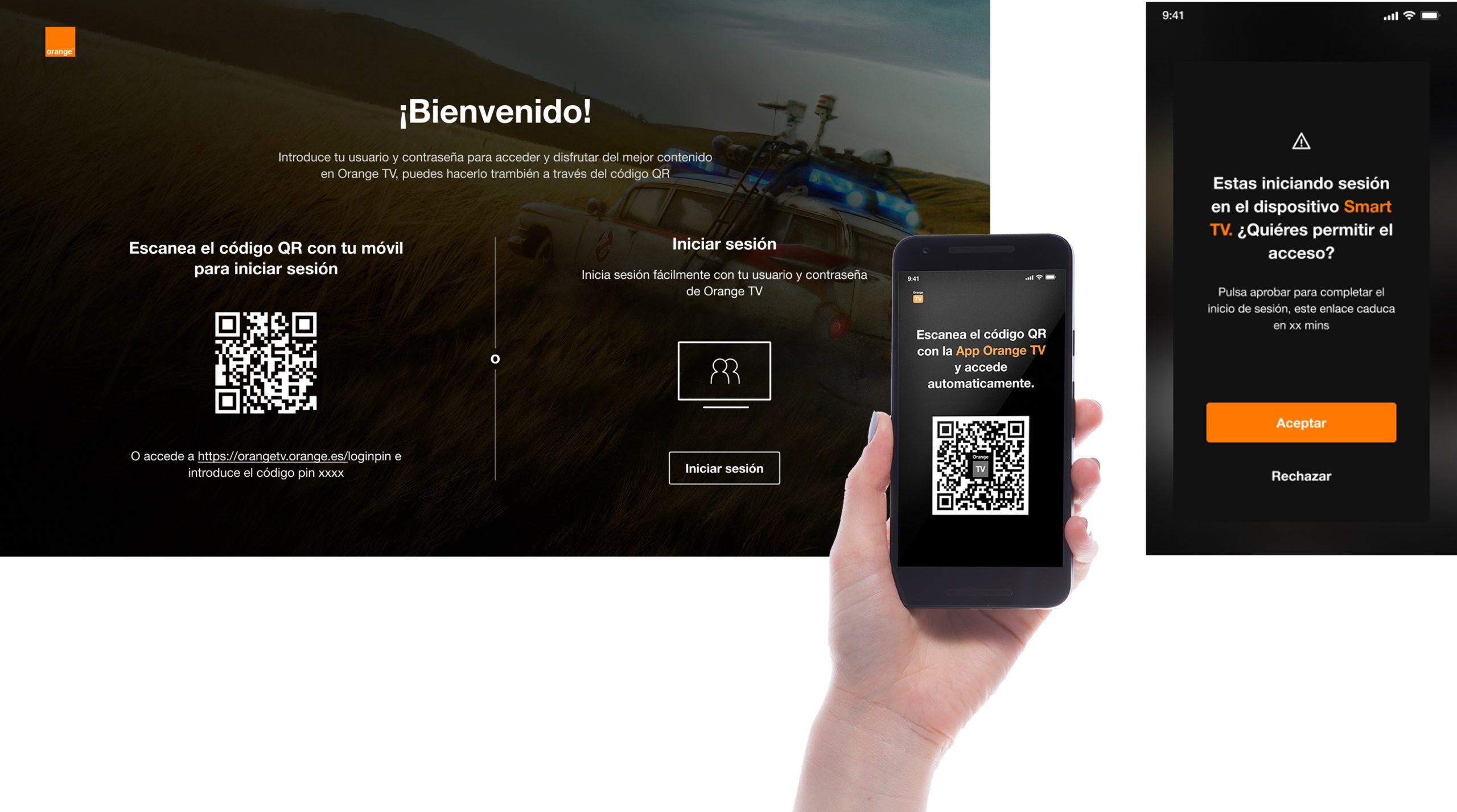 Orange TV incorpora el logado por QR para facilitar el acceso a la app de TV en pantalla grande