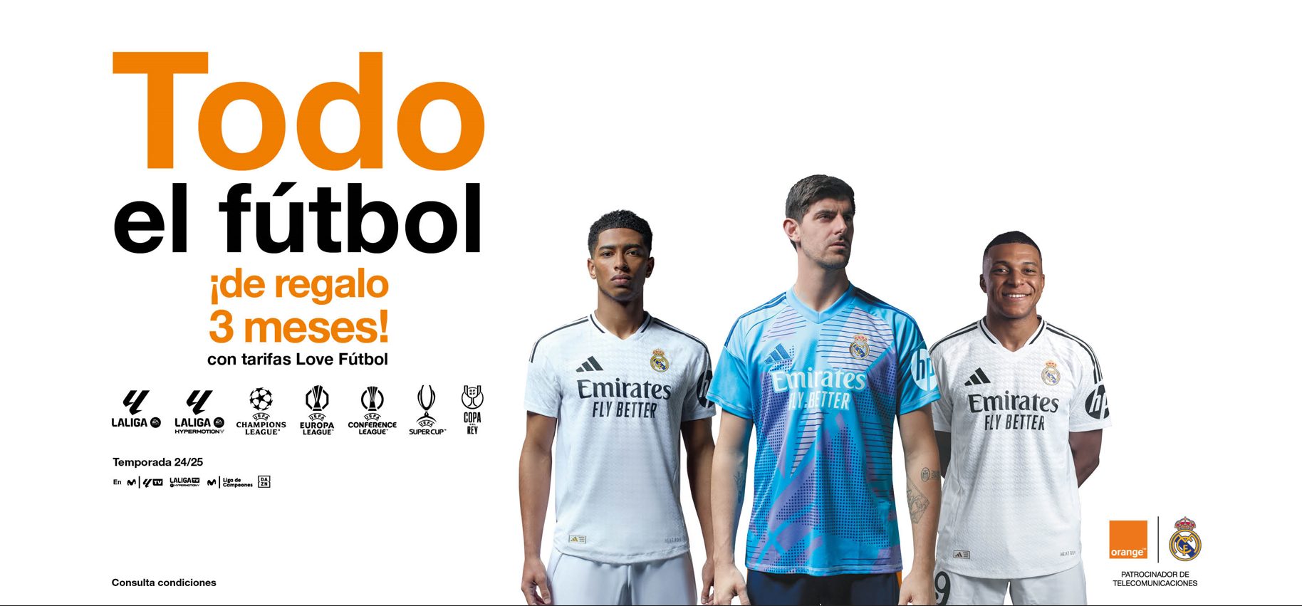 Orange ofrece el fútbol de regalo durante 3 meses y una SmartTV de 65 pulgadas o una PlayStation 5, todo por 0 euros