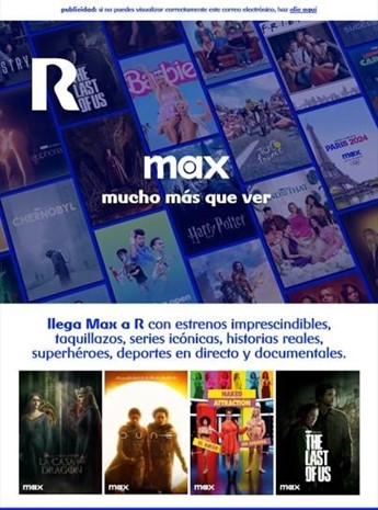 Todo el entretenimiento de Max, en  R, desde el 21 de mayo