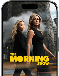 Pantalla de un iPhone 17 con la serie The Morning Show de Apple TV+