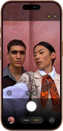 iPhone 17 Pro, parte delantera, prestación Encuadre Centrado para fotos