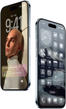 Dos dispositivos iPhone Air, parte delantera, lateral, perfil fino, pantalla de bloqueo, pantalla de inicio