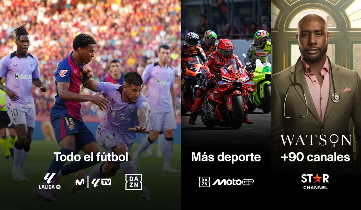 TV con más de 90 canales + todo el fútbol + más deporte