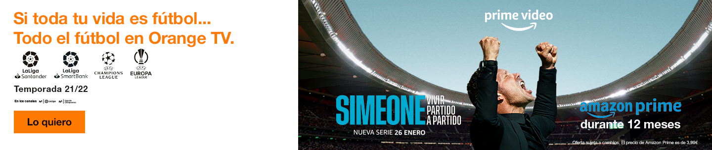 Disfruta de todo el fútbol y de Amazon Prime con nuestras tarifas Fibra + Móvil + TV